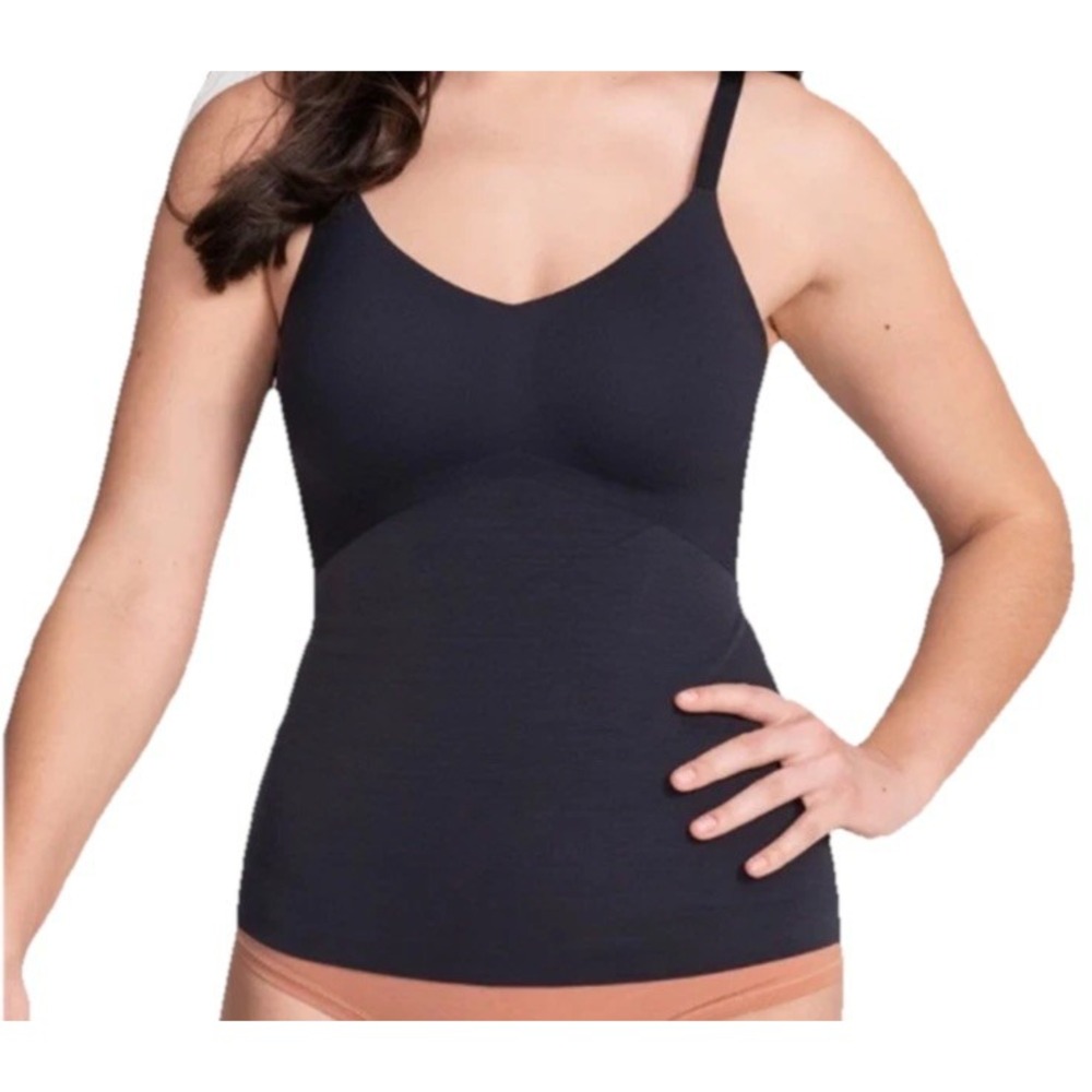 Honey Love Lift Wear Tank Cami Women's Size 1X Shape‎ Wear Built In Bra Black - Picture 2 of 11